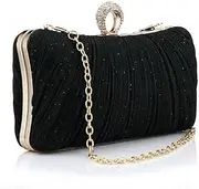 [Simcat] Women Gold Clutch Purses Glitter Evening Handbag Pleated Evening Bag for Lady Formal Bridal Wedding Prom