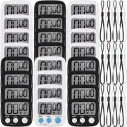 24 Packs Small Digital Kitchen Timer Magnetic Back and Switch Minute Second C...