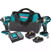 Makita XT296SMR 18V LXT Hammer Drill Driver & Impact Driver Kit (2 Ah/4 Ah) New