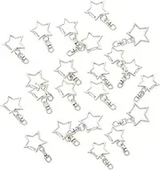 [Vaveren] 24 Pieces Jewelry Buckles Key Ring Bag Pendant Jewelry Findings Star Gift Connector Buckle Bracelet Clasp for Hardware Crafts