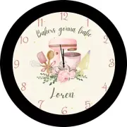 Personalized Clock -Baking Clock, Kitchen, Pink, Kitchen Mixer, Chef