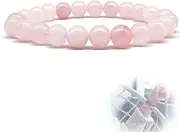[Zeaicos] Natural Healing Bracelet 6mm Beads, Healing Crystal Natural Gemstone Bead Bracelets for Women Energy Quartz Crystal Stone Stretch Bracelet for Her Mothers Day Gifts, Crystal, No Gemstone