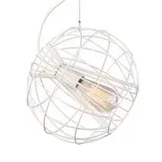 CLA Lighting Sentinel Metal Round Cage Pendant Lights - White