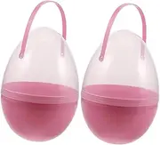 HOUDERCO 2pcs Fillable Plastic Decorations Candy Boxes with Handle for Party Games Easter Egg Treats