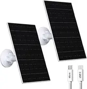 VUEBEE 7W USB C Solar Panel for Security Camera, Solar Charger Compatible with Eufycam 2C/2C Pro/2/2 Pro/E20/E40/E, with Micro USB Connector (2 Pack)