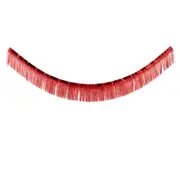 Metallic Red Tinsel Fringe Foil Banner 3m