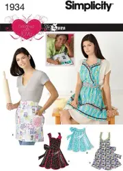 SIMPLICITY 1934 Sewing Pattern Aprons Designed with Love by Sara, Size A