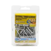 Zenith EXTERNAL TIMBER SCREW COUNTERSUNK Ribbed PHILLIPS Drive, 8-10x60mm- 50pcs