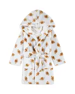 petit lem Boys' Football Print Plush Hooded Robe - Big Kid