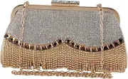 [TEMPNAP] Fashion Clutch Bag Elegant Tassel Evening Purse for Wedding Banquet Party Storage Present for Friends