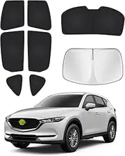 Canvcle Windshield Sunshade for Mazda CX-5 2017-2024 2025 CX5 Side Rear Window Shade Cover Kit Window Sun Blocker Privacy Protection Keep Vehicle Cool Black 8PCS