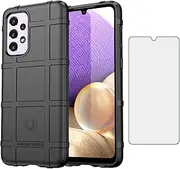 [Asuwish] Phone Case for Samsung Galaxy A33 5G with Tempered Glass Screen Protector Cover and Slim Thin Hard Mobile Film Rugged TPU Protection Cell Accessories Protective A 33 33A Women Men Black
