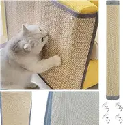 Wzenclave Cat Scratcher Mat Natural Bamboo Cat Scratching Mat Vertical Bamboo Woven Cat Scratch Board Cat Nest Integrated Durable and Wear-Resistant Cat Scratch Pad for Protect Carpets and Sofas
