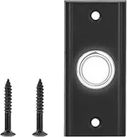 LED Lighted Doorbell Push Button, Round Doorbell Push Button Replacement with Screws, Universal Metal Doorbell Push Button Switch Wall Mounted Door Chime for Home Garage