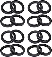 Motorcycle Front Shock Fork Damper Oil Seal Dust Cover Lip for GSX-R600 GSX-R600V GSXR600 GSXR600V GSXR GSX-R 600 97-03(8pcs Seal 8pc Cover)