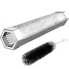 Pellet Smoker Tube, 12'' Smoker Tube with Brush, Premium Stainless Steel BBQ Woo