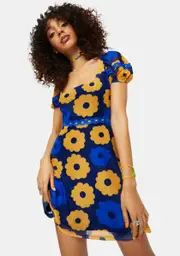 [dELiA*s by Dolls Kill] Prismatic Perspective Floral Mesh Mini Dress