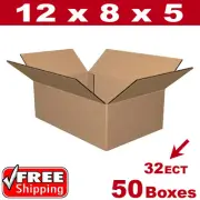50 - 12x8x5 Cardboard Boxes Mailing Packing Shipping Box 32ECT Corrugated Carton