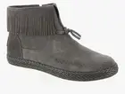 UGG Womens Kennadi Fringe Bootie Thunder Cloud Grey Suede Zip Flat Boot Size 6.5