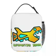 c311 Video Game Geometry Dash Lunch Bags Insulated Lunch Tote Waterproof Bento Box Leakproof Picnic Bags for Woman Work Kids School k311