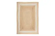 Rug Culture Extra Large Natural & White Border Hand Braided Jute Rug