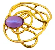 Vintage huge gold glass modernist designer runway brooch