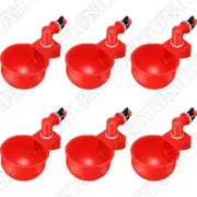 6 x Red Plastic Automatic Wate Drinking Cups For Bird Chicken Fowl Coop 10.5x4cm