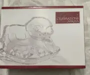 Mikasa Celebrations Crystal Christmas Candy Tidbit Dish NIB Rocking Horse 7.5"