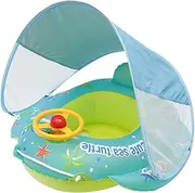 Baby Swimming Float, Baby Swimming Pool Floats, Safety Sun Protection Inflatable Cartoon PVC Padded Bath Seat Steering Wheel Toy for 1-4 Years Old Girl Beach River Lake Boat