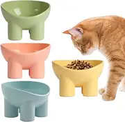 Cat Food Dish,Elephant Leg Cat Dishes Neck Guard Food Bowl | Slanted Dog Feeder Non-Skid Snack Plate for Kitten & Pet