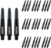 WINMAU Vecta Black Short Polycarbonate Dart Stems (Shafts) - 10 sets per pack (30 dart stems in total)