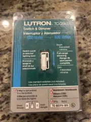 Lutron TG-603PH-WH 3 Way Dimmer Light Toggle Switch White New 600 Watt - New