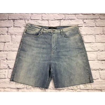 Hudson Hana Mini Biker Shorts Denim Jean Distressed Womens Size 34