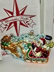 Radko NICK N FROSTY FLYIN HIGH Santa Snowman 00-139-0 Ornament 4x7.5” Reindeer