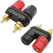 2Pcs Dual Banana Plug Jack Female Socket Couple Terminal Binding Post Connector for Amplifier Speaker Cable