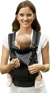 GROWNSY Baby Carrier, All Season Design with Adjustable Mesh Panel, Ergonomic Infant Carrier Wraps with Lower & Upper Buckle, Newborn to Toddler (7-44lbs), Baby Carriers, Hands-Free Parenting, Black