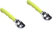 MAGICLULU 2pcs Cylindrical Ice Cream Scoop Mashed Potato Spoon Cookie Dough Baller Alloy Rotating Lever