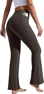 [Pioneer Camp] Women's Flare Yoga Pants Bootcut Flared Leggings with Pockets High Waist Tummy Control Bell Bottoms Gym Workout