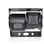 Elinz Dual Twin Joint Bracket 2x 4PIN Heavy Duty 12V/24V CCD Car Truck Reversing Camera MIC 600 TVL