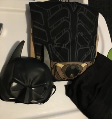 DC Comics Batman The Dark Knight Costume Childs Size L Jumpsuit Cape Mask Rubies
