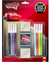 Multiprint Blister 2 Stamps for Children, Disney Cars, 100% Made in Italy, Custom Stamp Set Children in Wood and Natural Rubber, Non-Toxic Washable Ink, Gift Idea, Item 26823