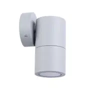 MR16 12V Exterior Single Fixed Wall Pillar Light Matt Grey IP65 - PM1FSIL