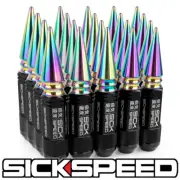 SICKSPEED 20PC BLACK / NEO CHROME SPIKED ALUMINUM 108MM 3 PC LUG BOLT 12X1.5 B01 (for: BMW)