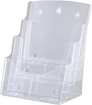 Ｂｅｓｇａ Acrylic Brochure Holder Literature Holder Sign Holder Table Stand for Booklets Magazines Documents Restaurant Exhibition, A4 3 Tier