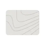 New Oriental Hard Diatomite Kitchen Dish Drying Mat (Lines) 40x30CM Quick Absorption Anti-Bacterial - Off White