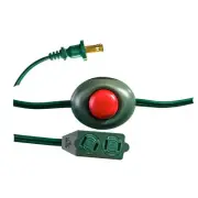 GoGreen Power 9 ft. 18/2 3-Outlet Foot Switch Extension Cord, Green