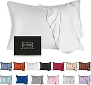 Mulberry Silk Pillowcase for Hair and Skin,Standard Size Cooling Silk Pillow Case with Hidden Zipper,Allergen Proof Dual Sides Soft Breathable Smooth Silk Pillow Cover for Women.