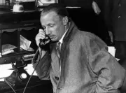 Don Bradman Finds Time For A Quick Telephone Call Home 1934 Old Cricket Photo