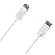 Cruxtec Cat6A Ultra Slim Ethernet Cable - 20m - White [RF6A-200-WH]