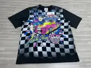 Adidas x Jeremy Scott JS Rally NASCAR Graphic T-Shirt Mens M AOP SS Black $60